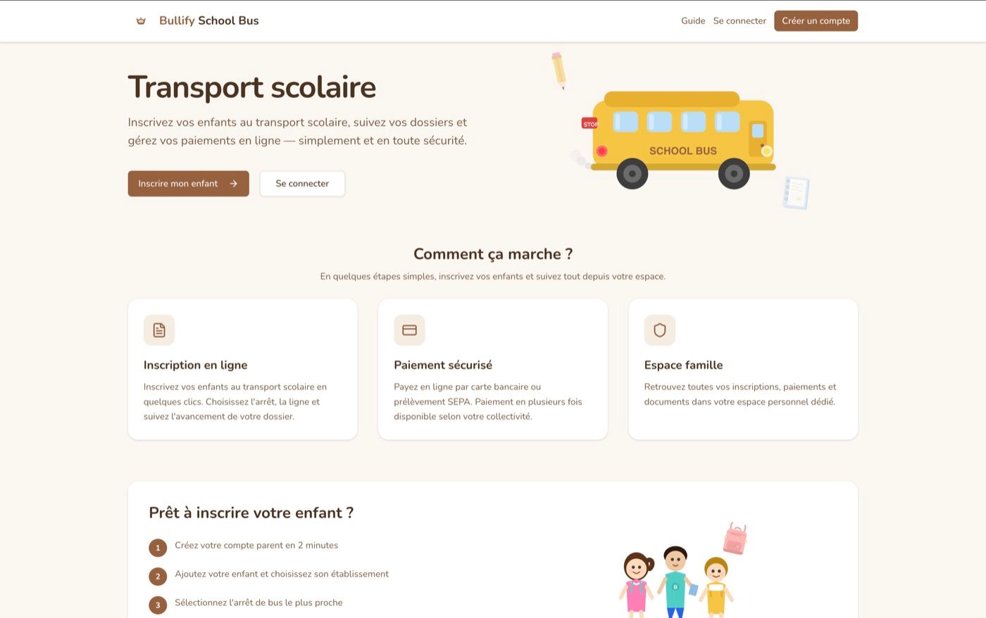 Espace famille Bullify School Bus